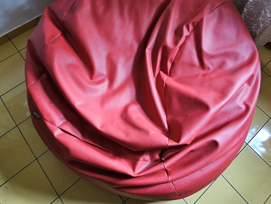 Duża czerwona pufa sofa Fatty | 2 osobowa | Mega wygodna | Ekoskóra