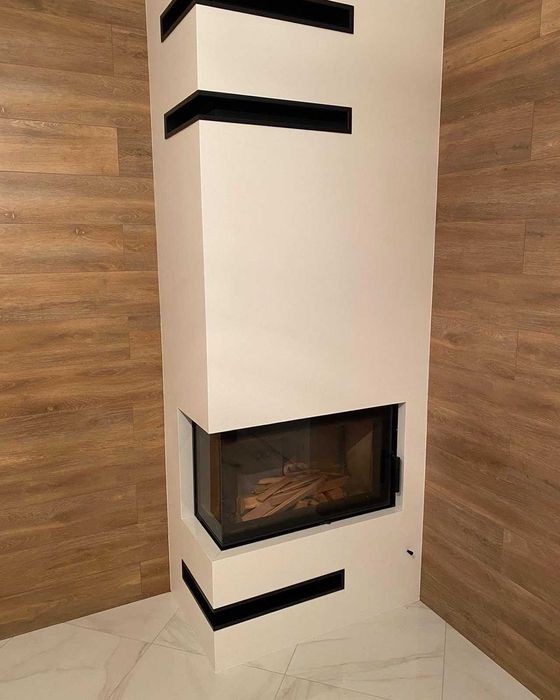 Встановлення камінів під ключ з подачею гарячого повітря на будинок