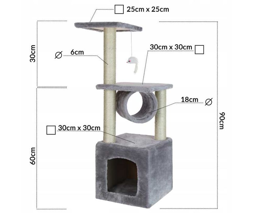 Drapak Dla Kota Domek Legowisko Słupek XL | WYPRZEDAŻ -20%