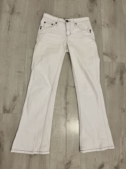 Jeansy rozszerzane Bootcut białe vintage