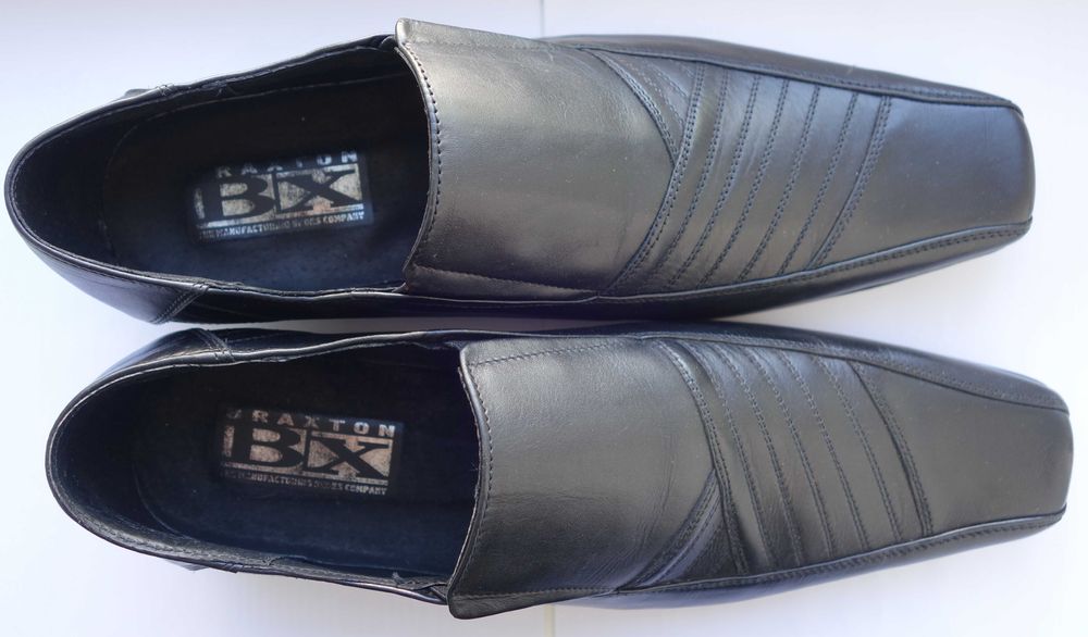 Мужские туфли кожаные весна/осень черные BRAXTON