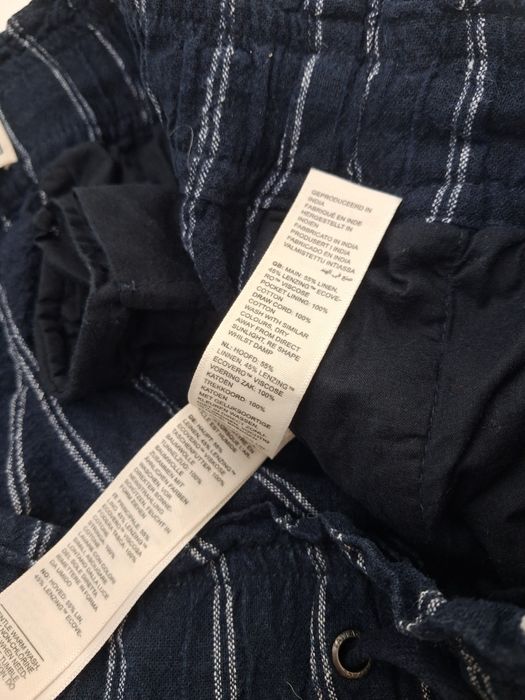Spodnie lniane w paski z szerokimi nogawkami wide leg 42 xl fatface