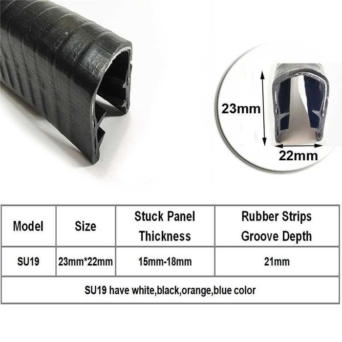Borracha Vedação Proteção Borda Forma U 1m 22mm