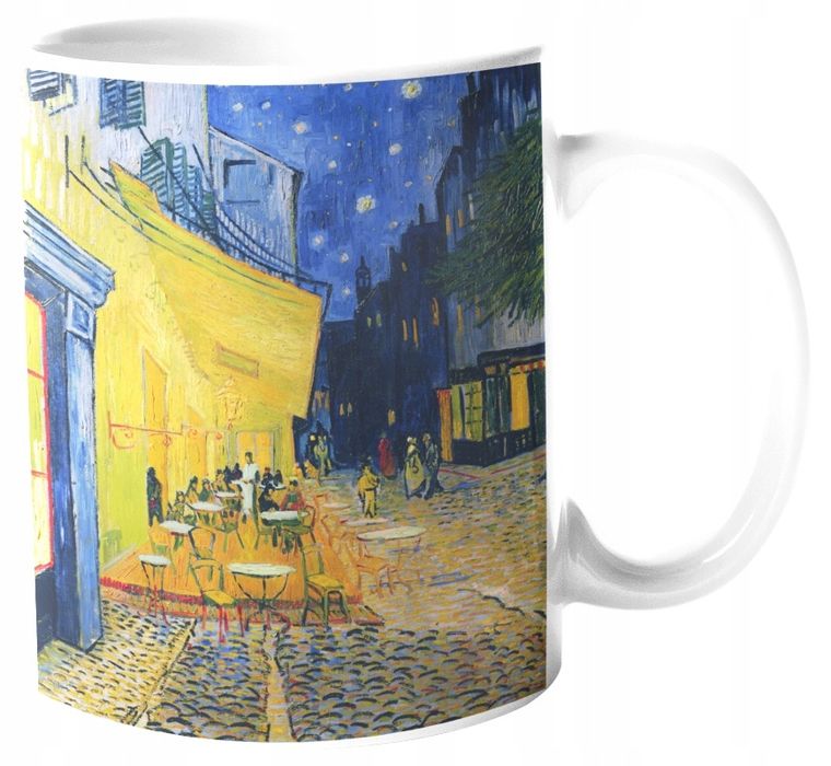 efektowny kubek + pudełko -taras kawiarni w nocy- vincent van gogh 330