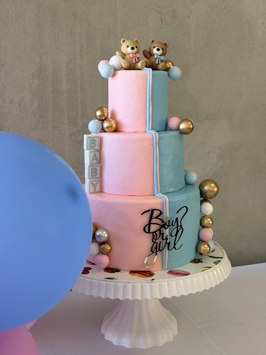 Bolo Falso - Baby Shower - Chá de revelação