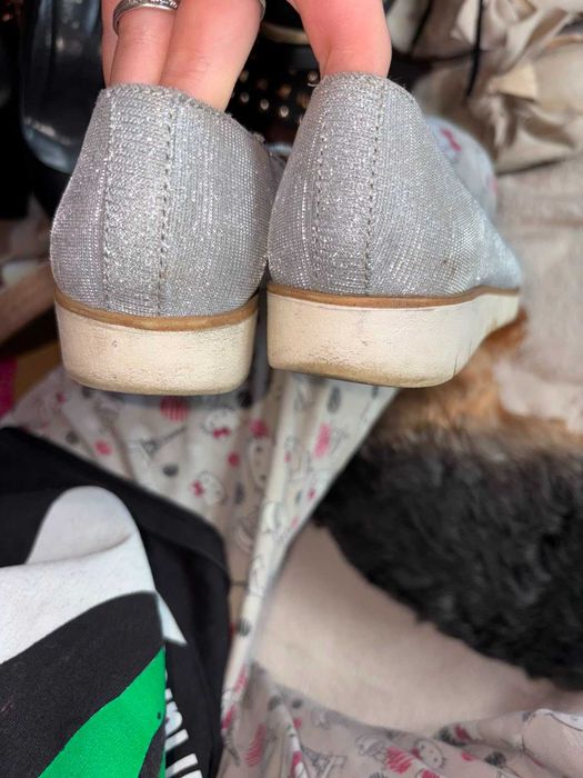Buty damskie srebrne