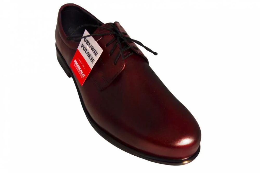 MOSKAŁA męskie półbuty SZEROKIE bordowe 42