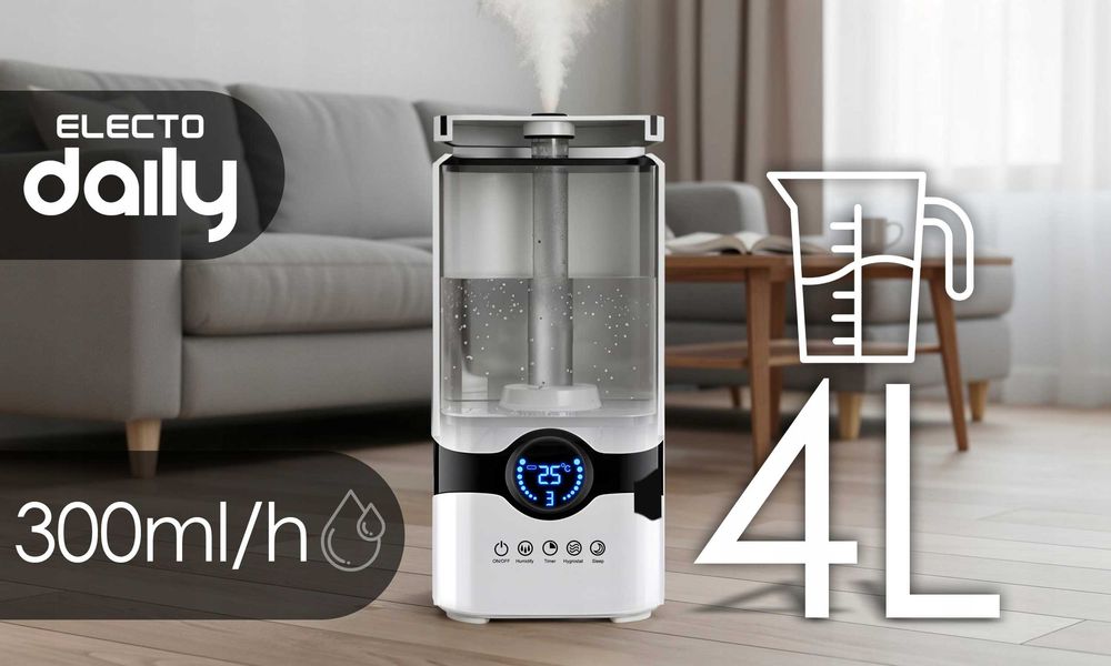 Nawilżacz Powietrza Dyfuzor Jonizator 4L Aromaterapia Pilot+12 Olejków