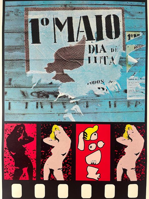 Serigrafia José de Guimarães 1976 1º de Maio Prova Especial