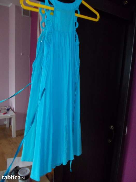 turkusowa zwiewna sukienka rozmiar uniwersalny