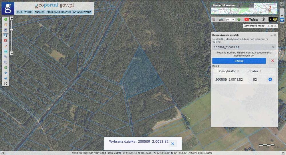 Atrakcyjna działka pod gospodarkę leśną, Łozowe gm. Narewka.