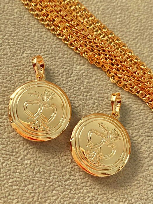 Позолоченный Кулон (открывающийся для фото), Разные Модели. Позолота