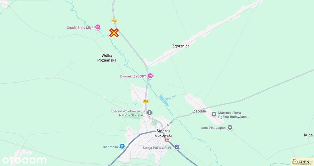 Działki inwestycyjne przy DW803ze stawem Zgórznica - Więcej