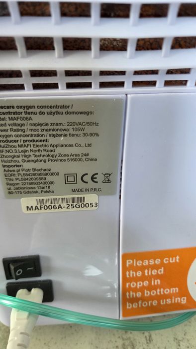 Koncentrator generator tlenu