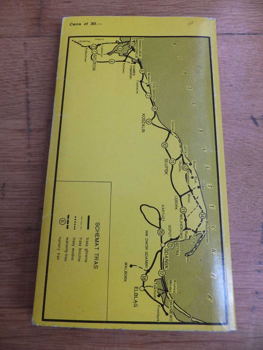 Mapa przewodnik Polskie Wybrzeże Bałtyku 1977 retro turystyka morze
