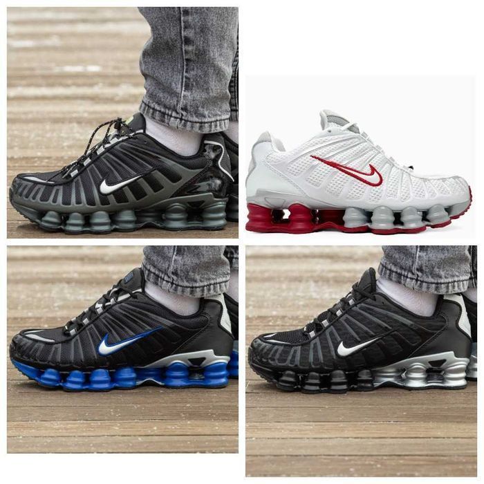 Унисекс черные кроссовки Nike Shox TL чорні кросівки найк шокс тл білі