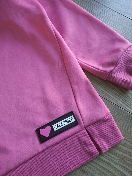 134cm, Zara różowa bluza z kapturem, dziewczęca bluza