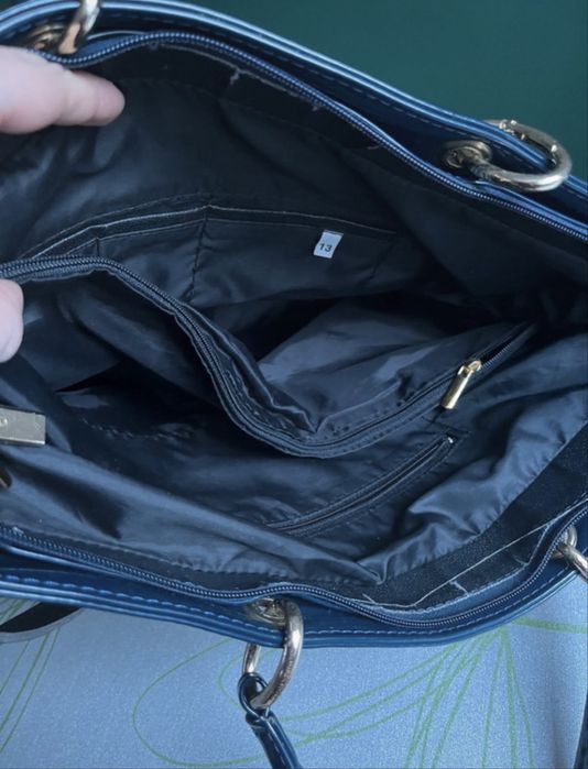 Torebka torba duża długa podręczna żółty niebieski elegancka Abacus