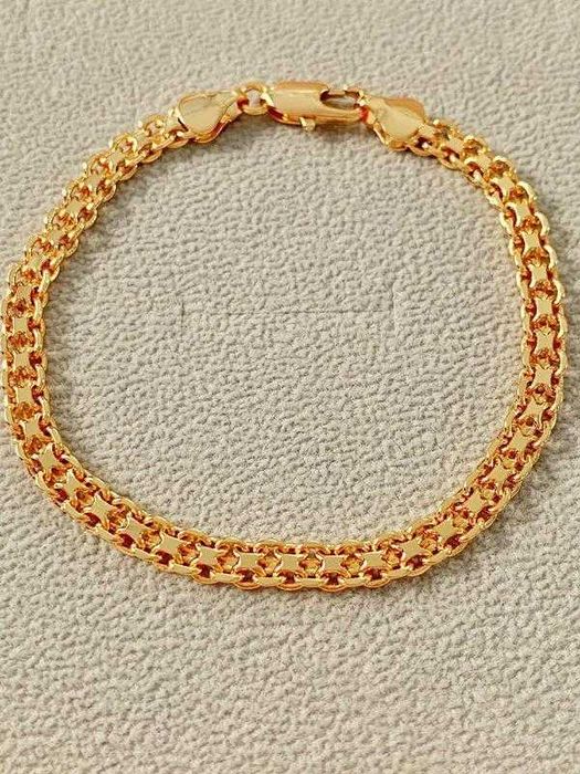 Позолоченная Цепочка "Панцирное Плетение" + Крестик +Браслет. Позолота