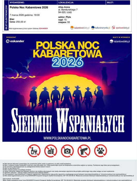 Bilet na Polska Noc Kabaretowa 2026