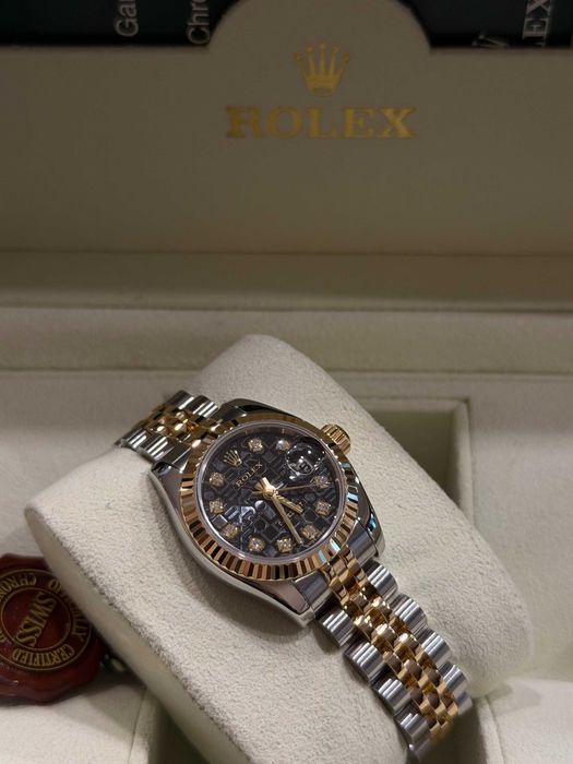 Zegarek Rolex Lady Datejust 26mm Jubileuszowa czarna tarcza