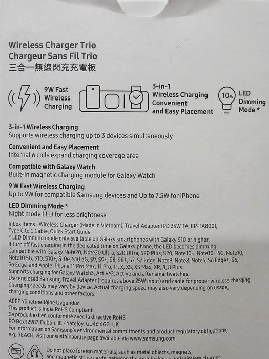 Samsung wireless charger trio