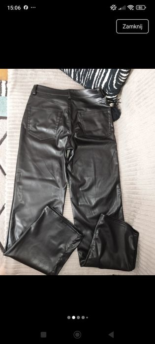 Spodnie skórzane damskie 36 H&m czarne