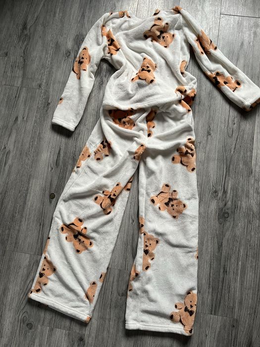 Ciepła nowa piżama w misie roz s cropp