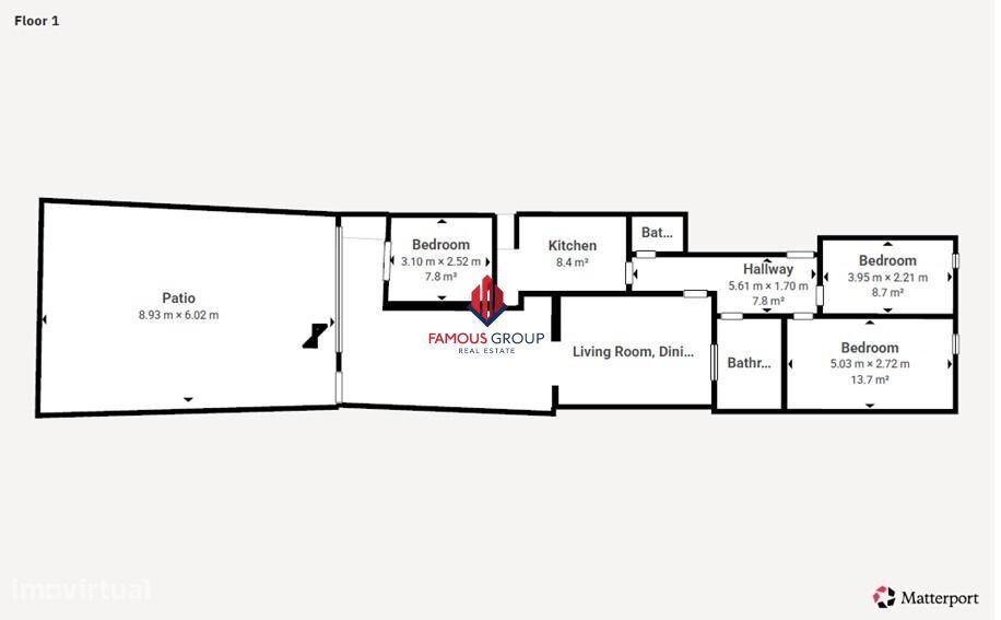 Apartamento T3 com Quintal em Portimão