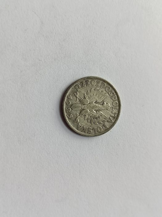 Kobieta i kłosy  1 zł. 1925 z kropką , srebro