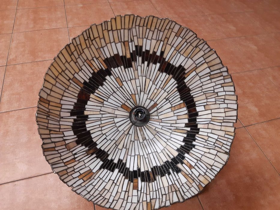 Witrażowa, ręcznie robiona lampa sufitowa 51cm