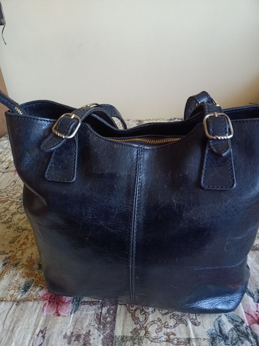 Torebka skórzana czarna