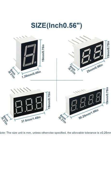 Wyświetlacz cyfrowy LED 10 pin 12 pin 1 2 3 4 bit 10 szt