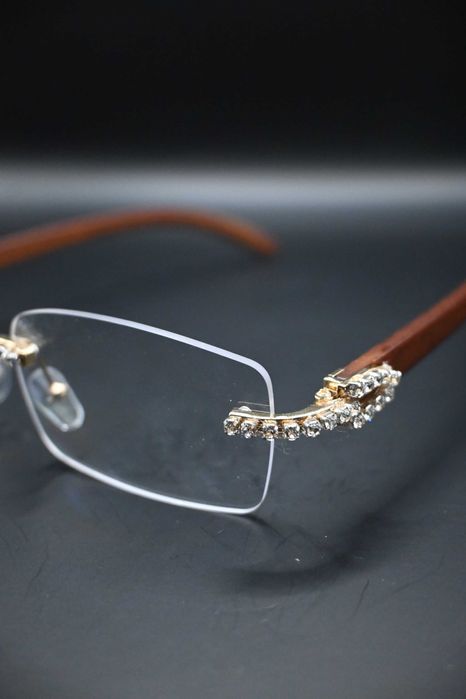 Srebrne Eleganckie Okulary Kwadratowe Z Diamencikami