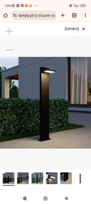 Słupek oświetleniowy LED Lucande Silva 100 cm ,czujnik antracyt