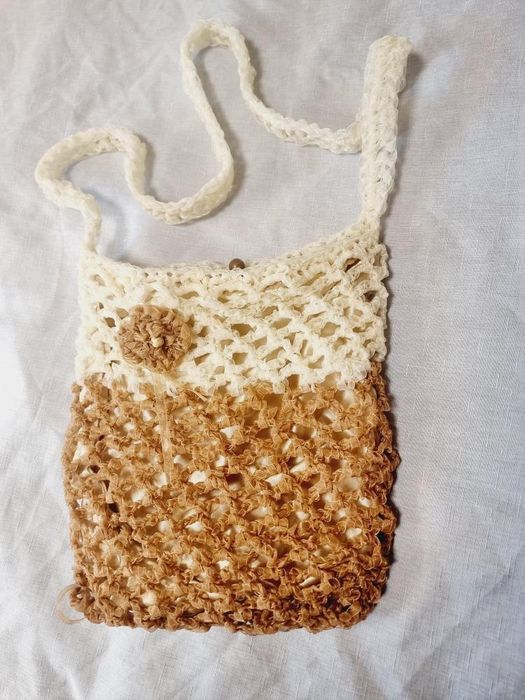 Летняя пляжная сумка авоська плетёная