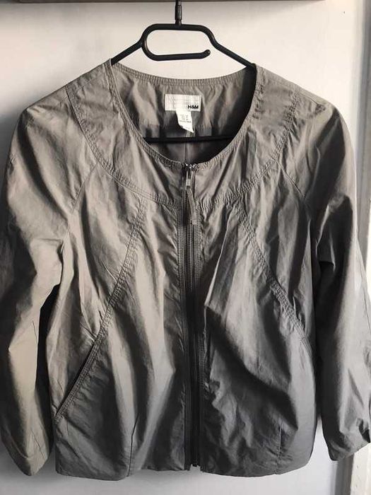 Szara kurtka przejściówka h&m  |wiatrówka rozpinana bluza sportowa