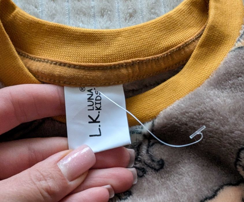 Дитяча махрова піжама для дому сну в динозавриках динозаврам 122/128