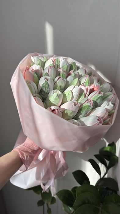 Букети із зефіру, тюльпани зефір