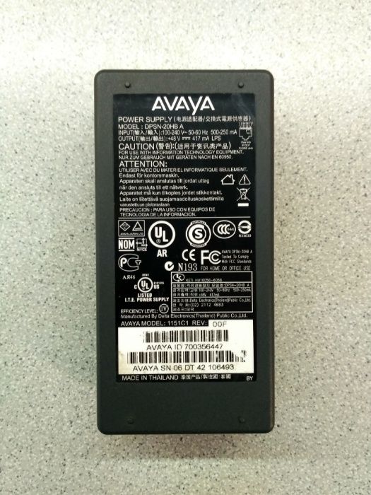 Блок питания Avaya 1151D1 TERMINAL POWER SUPPLY для IP-телефонов(48V)