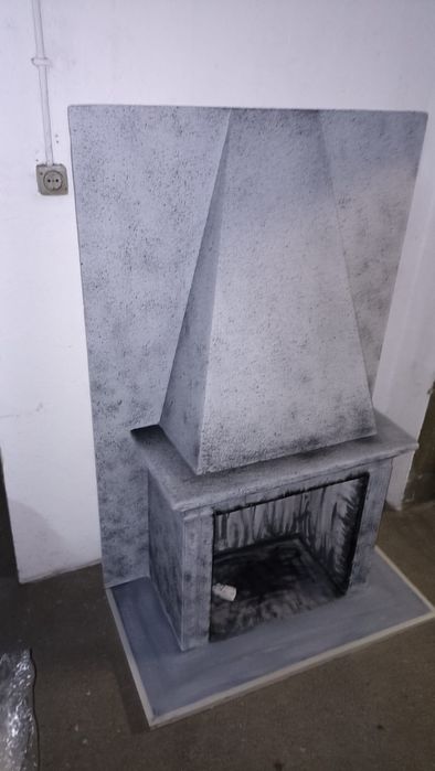 Lareira feita em esferovite