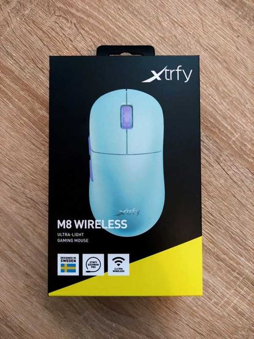 bitnom40 – Profesjonalna bezprzewodowa mysz gamingowa PRO z akumulatorem, sensorem Pixart 3395, Cherry Xtrfy M8, kolor Frosty Mint