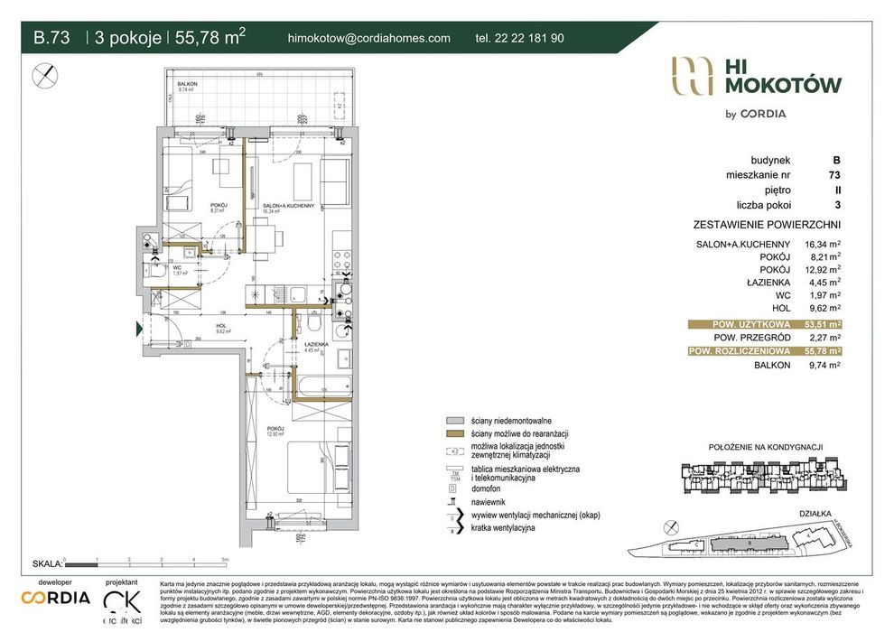 3-pokojowe mieszkanie 53m2 + balkon