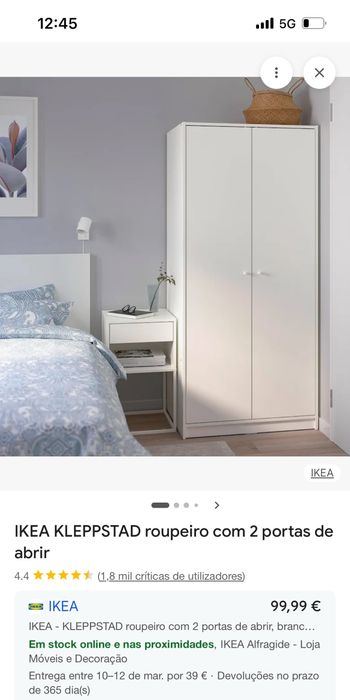 IKEA KLEPPSTAD roupeiro com 2 portas