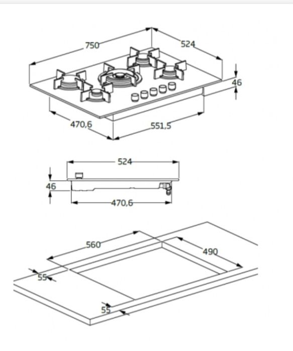 Placa Beko Hill SL 5 Gas