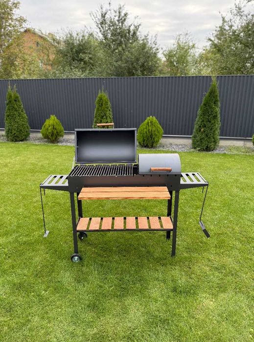 Мангал гриль барбекю метал 5 мм з решітеою для гриля та підставкою