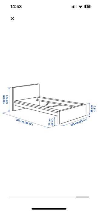 Łóżko Ikea Malm 120x200 kolr biały