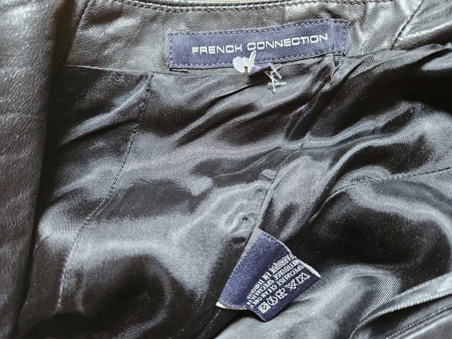 Top skórzany bluzka skóra naturalna French Connection