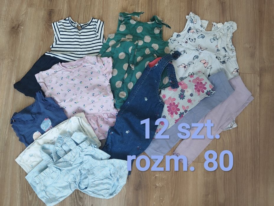 Zestaw, paka ubrań dla dziewczynki rozm 80