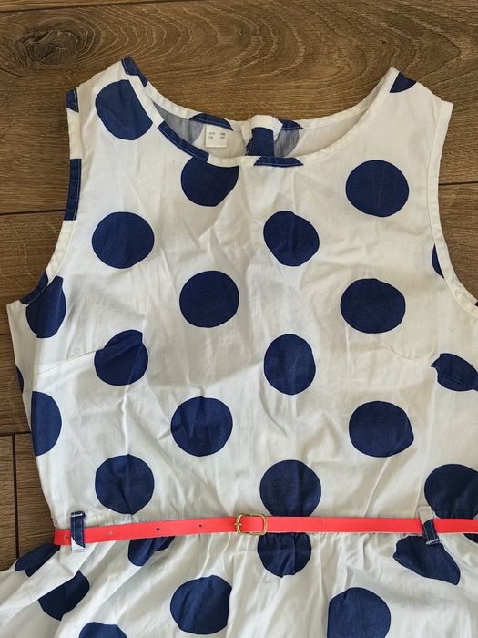 Sukienka w grochy dla dziewczynki Bonprix 158